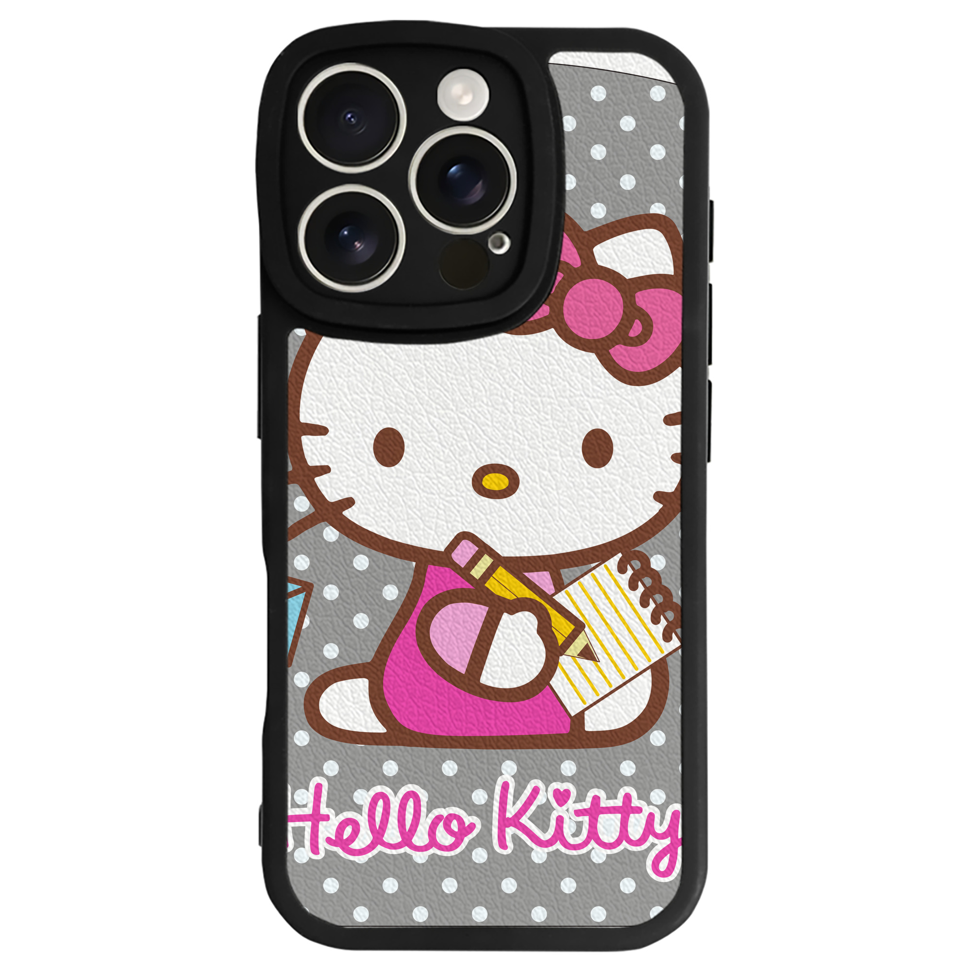 （画像用） Hello Kitty ハローキティ 【iPhone 16シリーズ対応】シリコンスマホケース（レザー調） 材質：シリコン